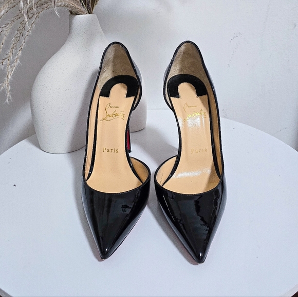 Christian Louboutin Iriza 100 patent leather black d'orsay pumps - Picture 3 of 13